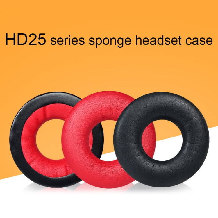 غطاء إسفنجي لسماعة رأس زوج واحد لـ Sennheiser HD25-1II/25/25SP/25SP-II، أسود، أحمر، أصفر، أزرق، أبيض، أسود مجعد