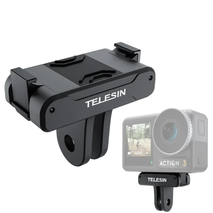 محول مخلب مغناطيسي مزدوج TELESIN لـ DJI OSMO Action 3، ملحقات كاميرا الحركة، محول مخلب مغناطيسي مزدوج