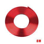 W12 8m/roll Car Universal Reflective Wheel Electroplating Decorative Strip, 1roll Electroplating Gold, 1roll Electroplating Silver, 1roll Electroplating Purple, 1roll Electroplating Red, 1roll Electroplating Blue