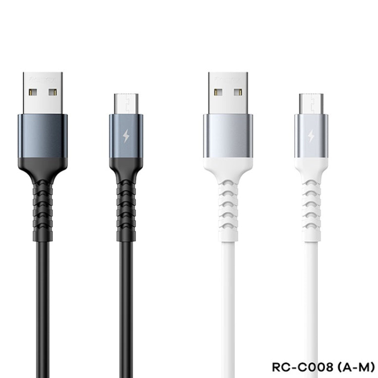 كابل بيانات REMAX RC-C008 طري مقاوم للكسر 2.4A، الطول 1 متر، USB إلى مايكرو USB، USB إلى 8 بن