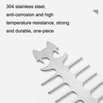 Outdoor Fish Bone Barbecue Steak 304 Stainless Steel Barbecue Stick, Cat Face Style Barbecue Stick, Hook Style Barbecue Stick