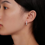أقراط فضة استرليني S925 موسانيت بتصميم على شكل حرف U، MSE011