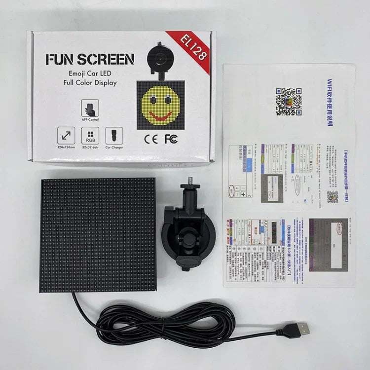 P4-32x32 شاشة LED ملونة كاملة لعرض الرموز التعبيرية للسيارة، نقل لاسلكي عبر الواي فاي، مخصص، P4-32x32 RGB USB
