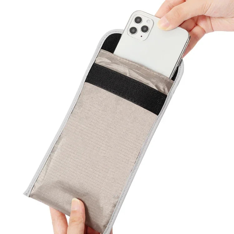 حقيبة هاتف محمول مضادة للإشعاع 6.5 بوصة مع حماية إشارة RFID مضادة لتتبع الموقع، رمادي 6.5 بوصة