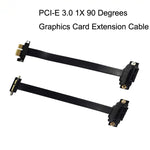 كابل تمديد بطاقة رسومات / بطاقة شبكة لاسلكية PCI-E 3.0 1X بزاوية 90 درجة، طول الكابل: 5سم، 10سم، 15سم، 20سم، 25سم، 30سم، 40سم، 50سم