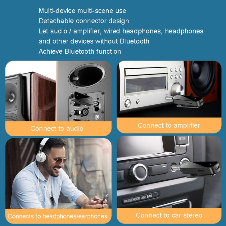 Y2 HiFi مستقبل صوت بلوتوث 5.3 لافاليير محول مكالمات صوت 3.5 مم يدعم تشغيل بطاقة TF، Y2
