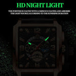BINBONG B6575 Men Vintage Square Multifunctional Waterproof Luminous Quartz Watch, Black-Rose Gold-Black-Rose, Black-Black-Black-White, Black-Black-Black-Rose, Full Gold-Black, White-Black, Brown Leather-Rose Gold-Black, Black Leather-Rose Gold-Black  ...