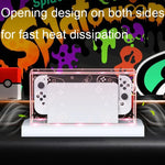 035 لغطاء قاعدة عرض مضيئة مقاوم للغبار لجهاز Nintendo Switch/OLED، المواصفات: قاعدة إضاءة، شفاف، ملصق أبيض، ملصق أسود، مقبض، Jet Warrior، Noble، Gengar