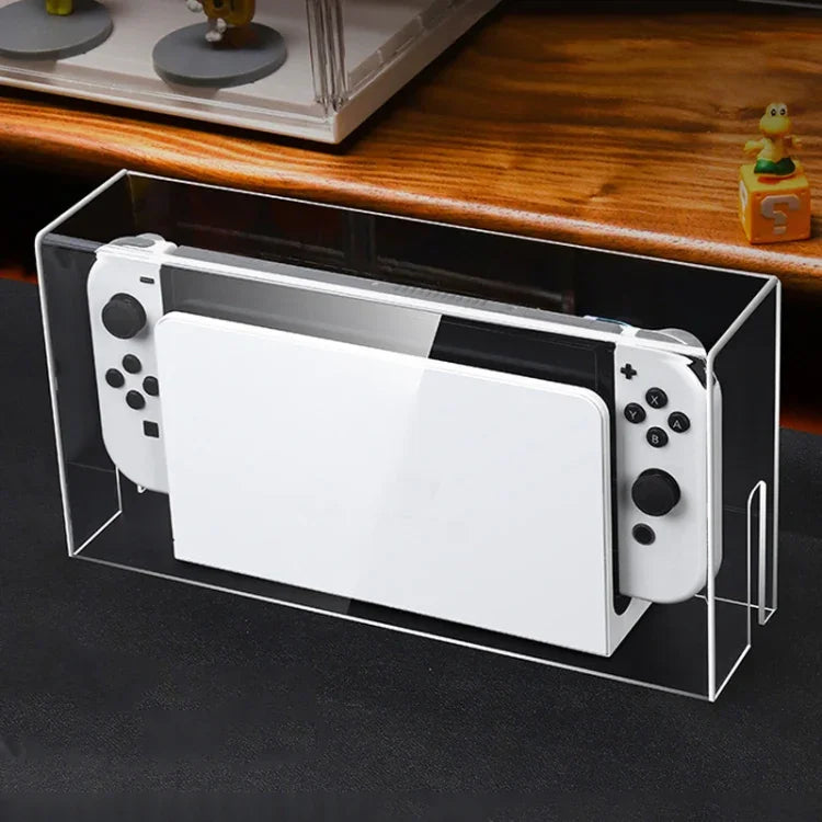035 لغطاء قاعدة عرض مضيئة مقاوم للغبار لجهاز Nintendo Switch/OLED، المواصفات: قاعدة إضاءة، شفاف، ملصق أبيض، ملصق أسود، مقبض، Jet Warrior، Noble، Gengar