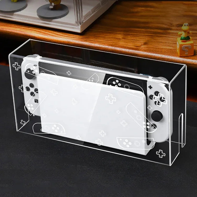 035 لغطاء قاعدة عرض مضيئة مقاوم للغبار لجهاز Nintendo Switch/OLED، المواصفات: قاعدة إضاءة، شفاف، ملصق أبيض، ملصق أسود، مقبض، Jet Warrior، Noble، Gengar