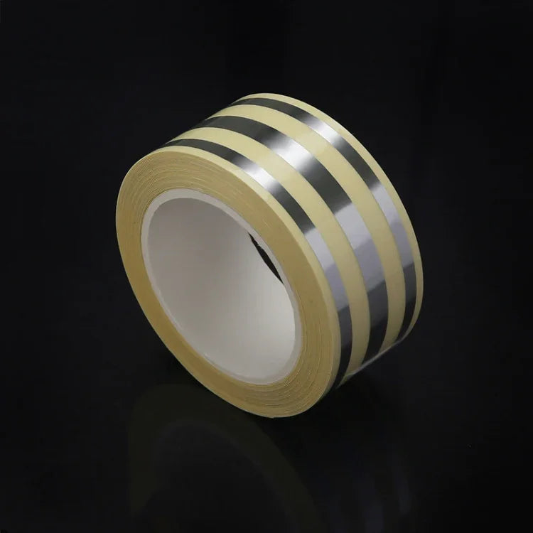 شريط فاصل بلاط ذهبي 2.5 سم × 5 م مقاوم للماء من PVC لاصق ذاتي، ذهبي، فضي، ليزر