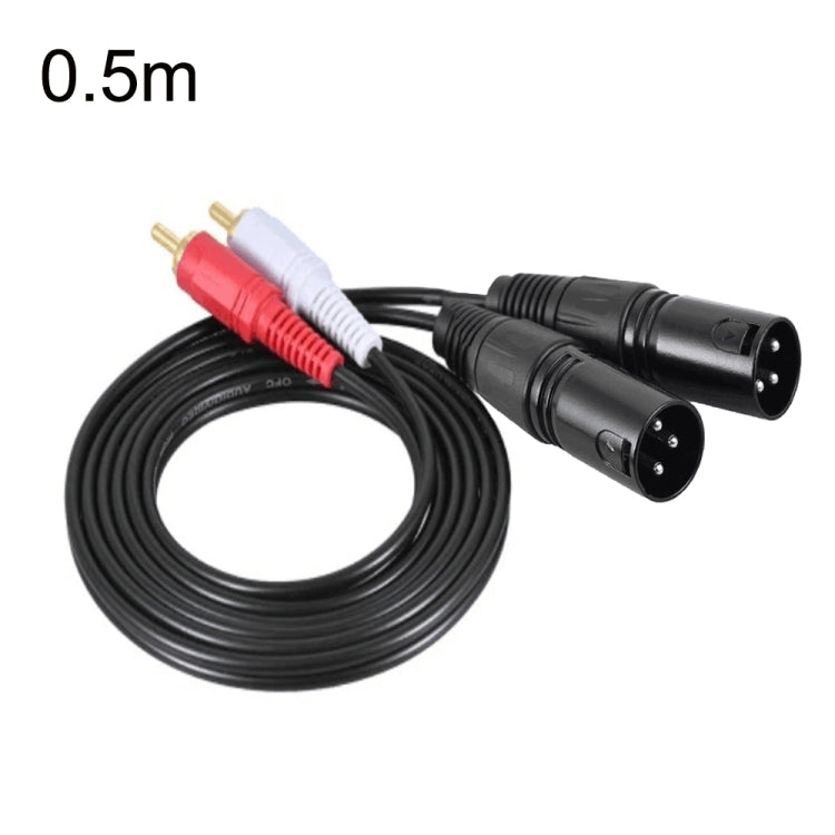 كابل صوت توازن 2RCA إلى 2XLR سماعة كانون، 0.5 متر، 1 متر، 1.5 متر، 3 أمتار
