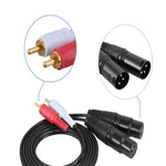 كابل صوت توازن 2RCA إلى 2XLR سماعة كانون، 0.5 متر، 1 متر، 1.5 متر، 3 أمتار