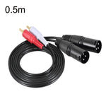 كابل صوت توازن 2RCA إلى 2XLR سماعة كانون، 0.5 متر، 1 متر، 1.5 متر، 3 أمتار