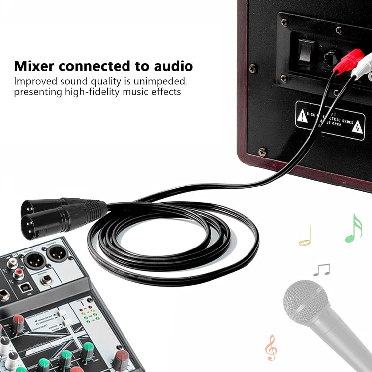 كابل صوت توازن 2RCA إلى 2XLR سماعة كانون، 0.5 متر، 1 متر، 1.5 متر، 3 أمتار