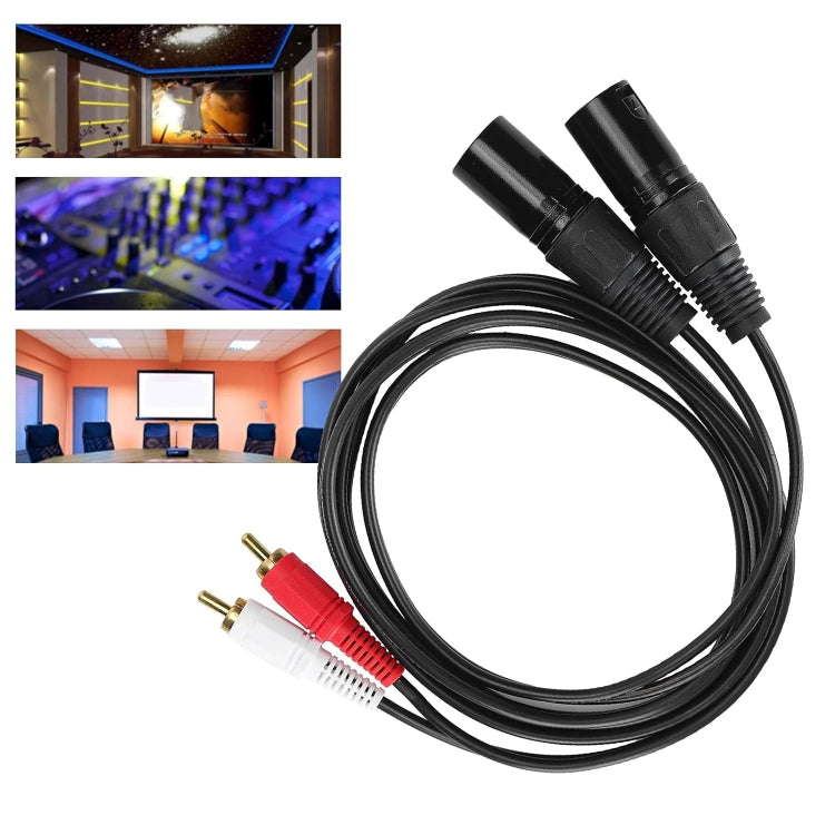كابل صوت توازن 2RCA إلى 2XLR سماعة كانون، 0.5 متر، 1 متر، 1.5 متر، 3 أمتار