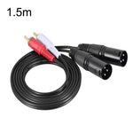 2RCA To 2XLR Speaker Canon Cable Audio Balance Cable, 0.5m, 1m, 1.5m, 3m