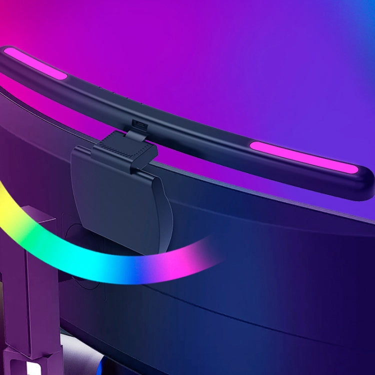 مصباح معلق لشاشة الكمبيوتر المنحنية، ضوء مكتب كمبيوتر، منحني بدون إضاءة خلفية RGB، منحني مع إضاءة خلفية RGB