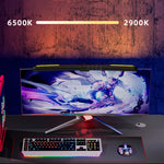 مصباح معلق لشاشة الكمبيوتر المنحنية، ضوء مكتب كمبيوتر، منحني بدون إضاءة خلفية RGB، منحني مع إضاءة خلفية RGB