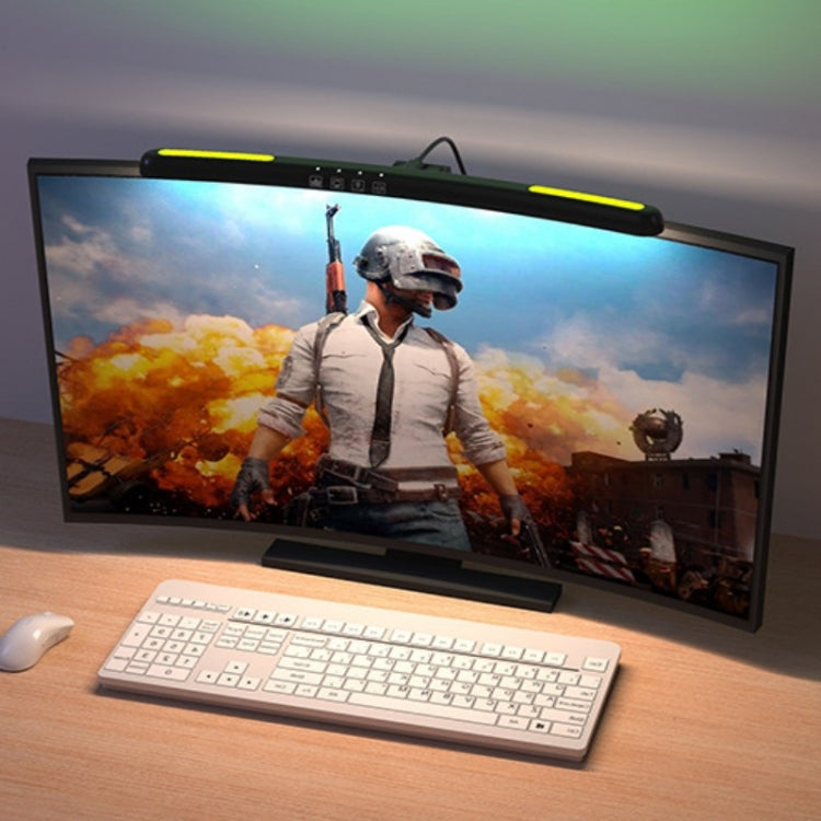 مصباح معلق لشاشة الكمبيوتر المنحنية، ضوء مكتب كمبيوتر، منحني بدون إضاءة خلفية RGB، منحني مع إضاءة خلفية RGB