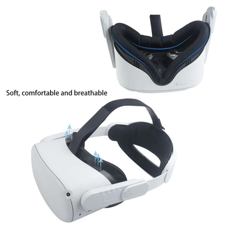 غطاء حامل واجهة وجه VR مع قناع عين مضاد للتعرق لجهاز Meta Quest 2 VR Headset، قناع عين مضاد للتعرق (أسود)