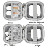 Baona Leather Digital Headphone Cable U Disk Storage Bag, Small Square Gray, Small Square Black, Rectangular Gray, Rectangular Black, Large Square Gray, Large Square Black