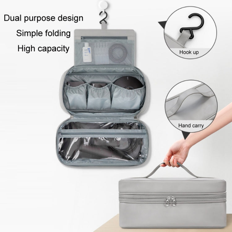 حقيبة تخزين جلد PU متعددة الوظائف Baona BN-DS006 لـ Dyson Airwrap، BN-DS006 رمادي