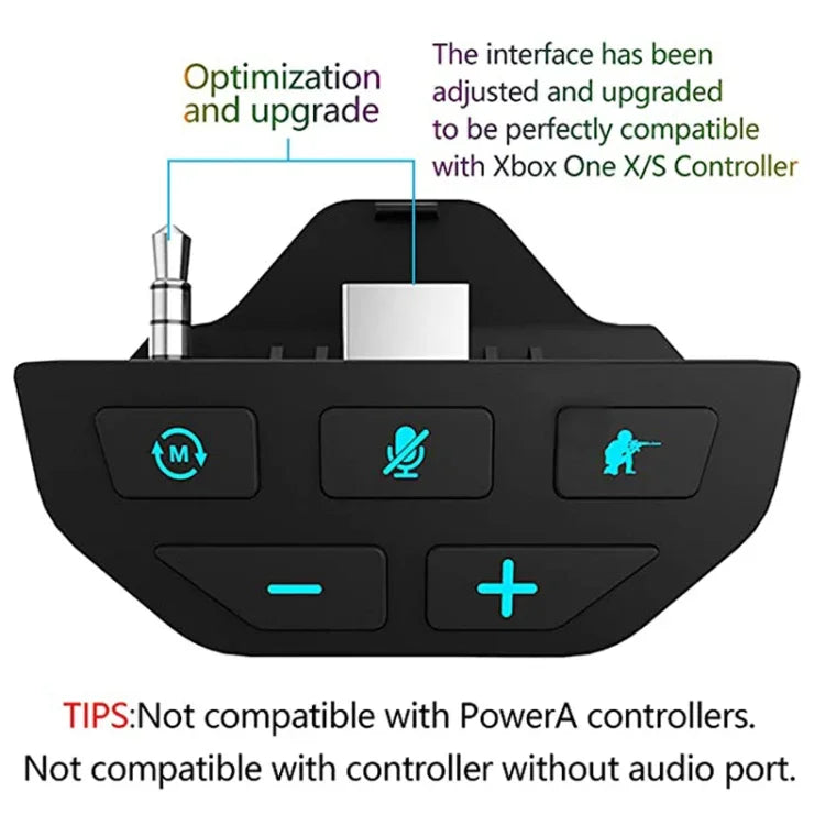 محول سماعة رأس 3.5 مم معزز للصوت لجهاز تحكم Microsoft Xbox One S / X / Elite HS-XO193A، لـ Xbox One S / X / Elite