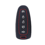 For Ford Edge/Explorer 2pcs 5-Button Key Silicone Case, Black, Red, Pink, Sea Blue