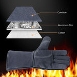 Outdoor Camp BBQ Gloves High Temperature Resistant Insulation Gloves, 2417