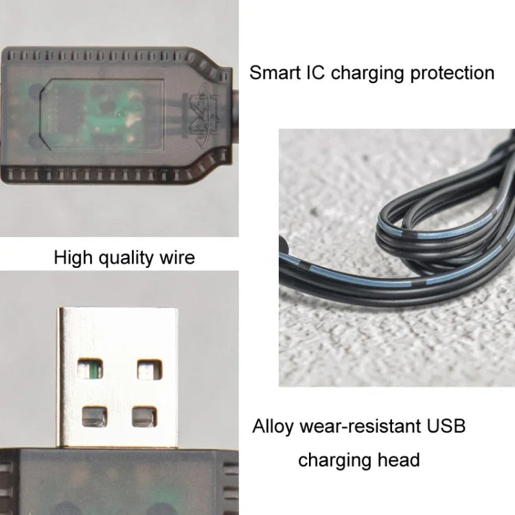 كابل شحن بطارية ليثيوم USB مع شريحة ذكية حماية 7.4 فولت