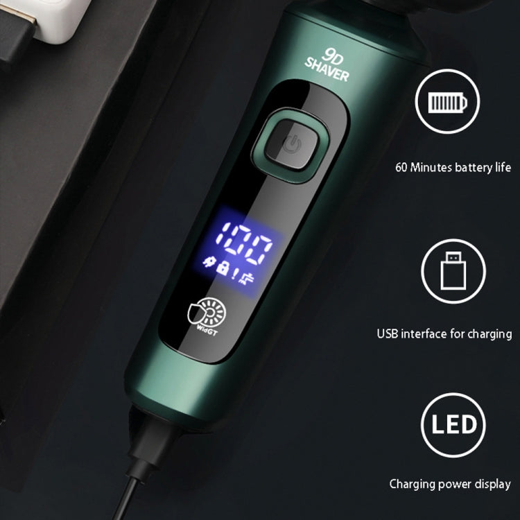 ماكينة حلاقة كهربائية ذكية بشاشة LCD عرض رقمي، رأس ثلاثي، قابلة للشحن عبر USB، ماكينة عائمة، النسخة القياسية، 3 في 1، 4 في 1