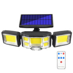 ضوء حائط شمسي LED مع جهاز تحكم عن بعد، كشاف مستشعر ثلاثي الدوران، 192 LED مدمج، 192 COB مدمج، 192 LED منفصل، 192 COB منفصل