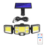 ضوء حائط شمسي LED مع جهاز تحكم عن بعد، كشاف مستشعر ثلاثي الدوران، 192 LED مدمج، 192 COB مدمج، 192 LED منفصل، 192 COB منفصل