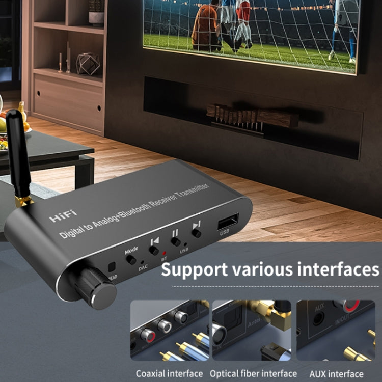 مستقبل ومرسل بلوتوث 5.1 ألياف بصرية محوري USB مع جهاز تحكم عن بعد، A05