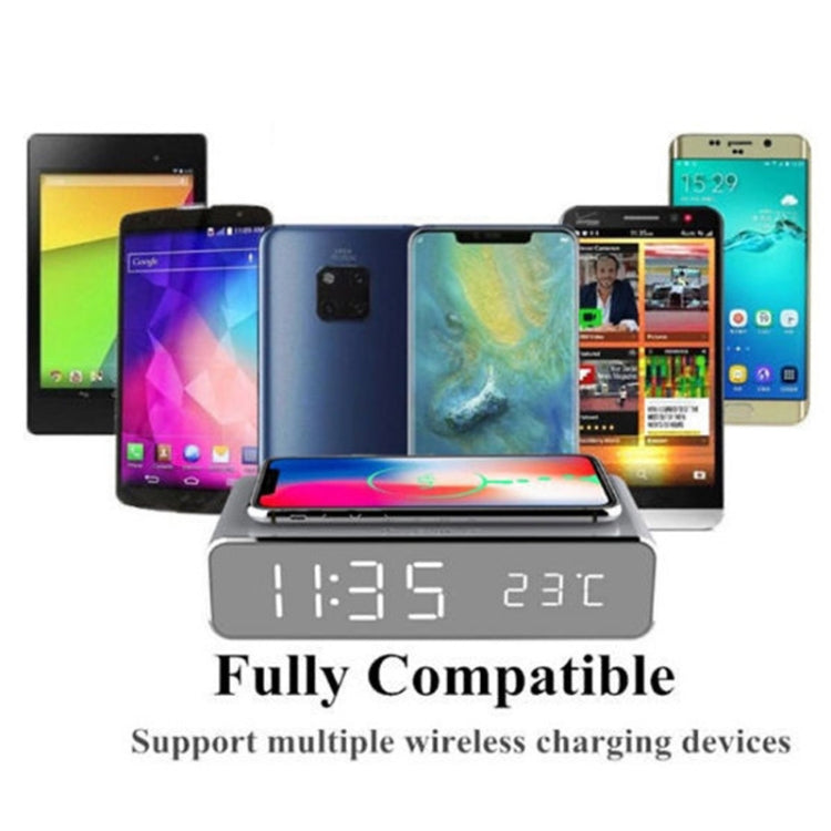 W258 مع عرض الساعة / درجة الحرارة هاتف مكتبي / شحن لاسلكي للسماعة، W258 5W (فضي)، W258 5W (أسود)