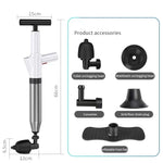 Toilet Pipe Dredger Toilet Sewer Floor Drain Clogged Household High Pressure Pneumatic Tool, HX28 (Green), HX28 (White), HX28 (Gray), HX28 (Black)