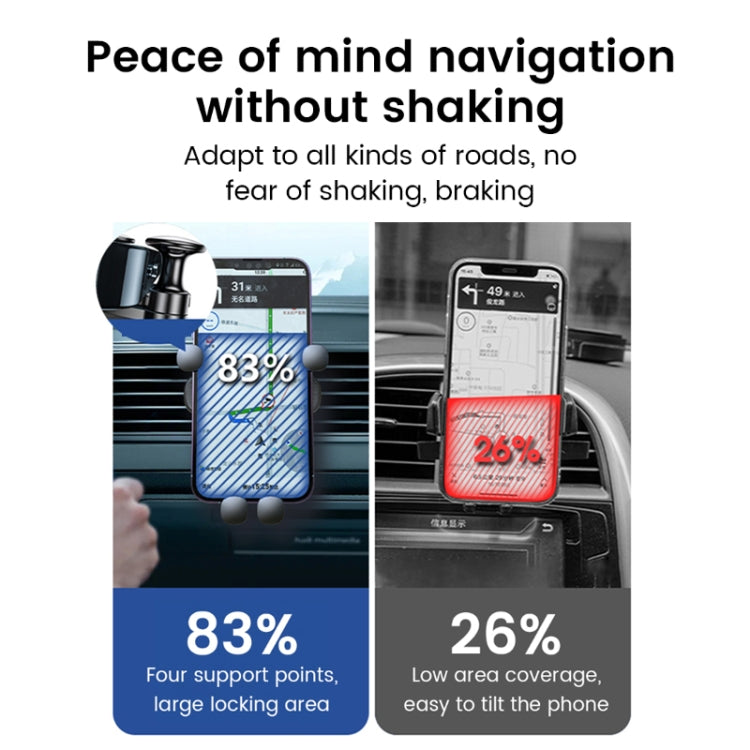 S03 Vehicle Air Outlet Gravity Navigation Mobile Phone Holder, Black Eagle Mouth, White Eagle Mouth, Black Spiral Clip, White Spiral Clip