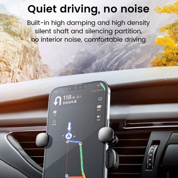 S03 Vehicle Air Outlet Gravity Navigation Mobile Phone Holder, Black Eagle Mouth, White Eagle Mouth, Black Spiral Clip, White Spiral Clip