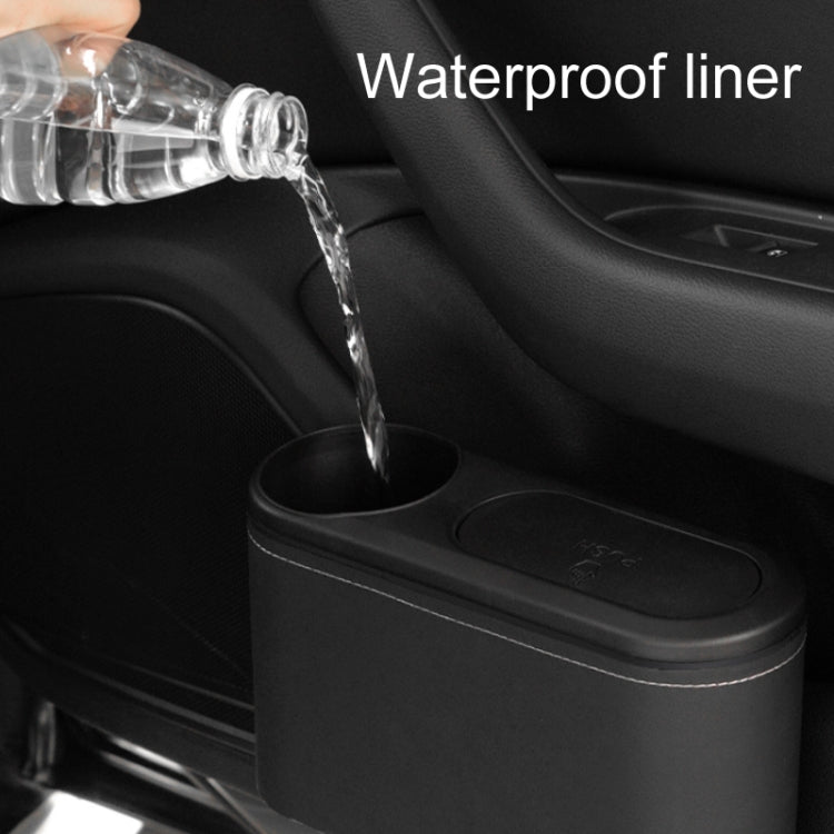 Car Seat Water Cup Holder Umbrella Storage Box Trash Can, Plastic, Black Leather, Brown Leather, Beige Leather