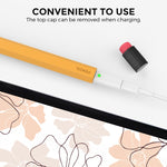 غطاء حماية سيليكون مقاوم للانزلاق والسقوط لحافظة قلم سعوي AhaStyle PT180-2، لقلم Apple Pencil 1، لقلم Apple Pencil 2