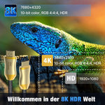 كابل HDMI 2.1 إصدار 8K 60 هرتز لجهاز PS4، كابل جهاز عرض، لابتوب، جهاز استقبال، HD803 1م، HD803 1.5م، HD803 2م، HD803 3م، HD803 5م، HD803 10م، HD803 15م