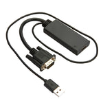 كابل محول VGA إلى HDMI HD55Y، VGA+USB إلى محول HD 1080P مع مزود طاقة، VGA+USB إلى HDMI