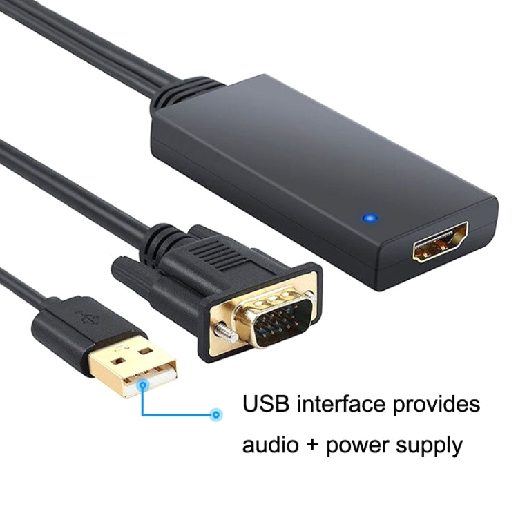 كابل محول VGA إلى HDMI HD55Y، VGA+USB إلى محول HD 1080P مع مزود طاقة، VGA+USB إلى HDMI