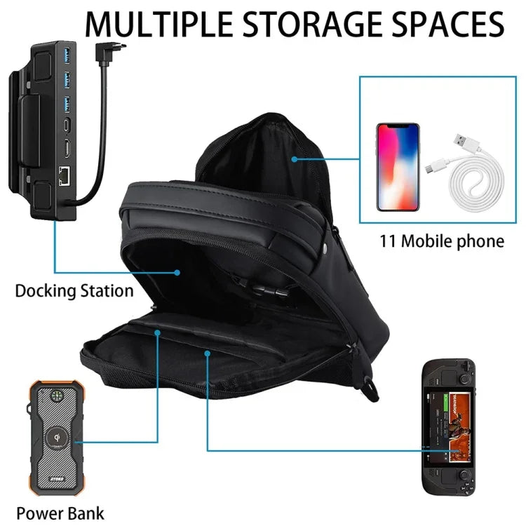 For Steam Deck Game Console Crossbody Bag Shoulder Carry Bag Chest Bag, Style 5