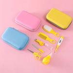JR-6006 8 in 1 EVA Bag Baby Cleaning Care Set Baby Daily Cleaning Kit, Blue, Pink, Yellow