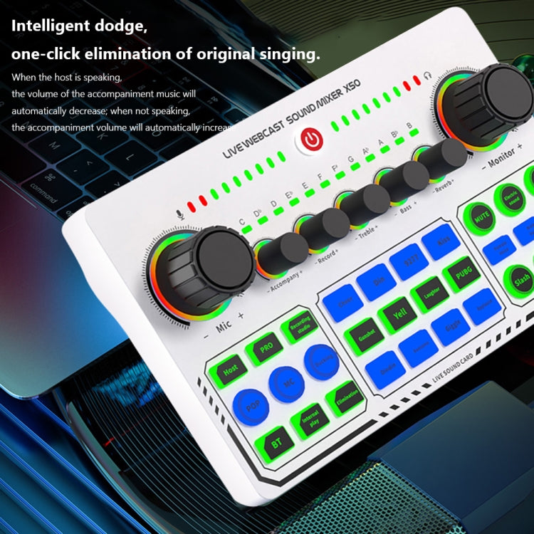 بطاقة صوت حية LED RGB بلوتوث X50 مع منفذ OTG، X50