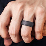 خاتم سيليكون بعرض 8 مم مع انحناء منحني وخطوات، SH800-140، المقاسات 7، 8، 9، 10، 11، 12