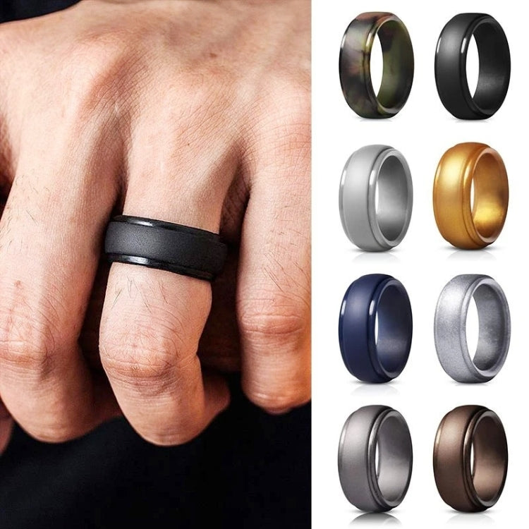 خاتم سيليكون بعرض 8 مم مع انحناء منحني وخطوات، SH800-140، المقاسات 7، 8، 9، 10، 11، 12