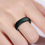 SH100 5.7mm Wide Silicone Ring Glitter Couple Ring, No.4, No.5, No.6, No.7